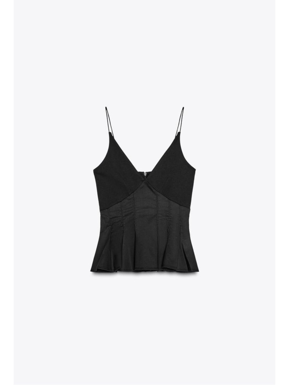 Zara Contrast Poplin Peplum Top